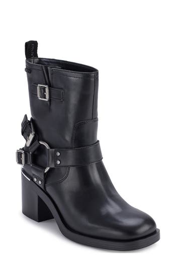 Dkny Nolan Womens Block Heel Manmade Mid-calf Boots In Black