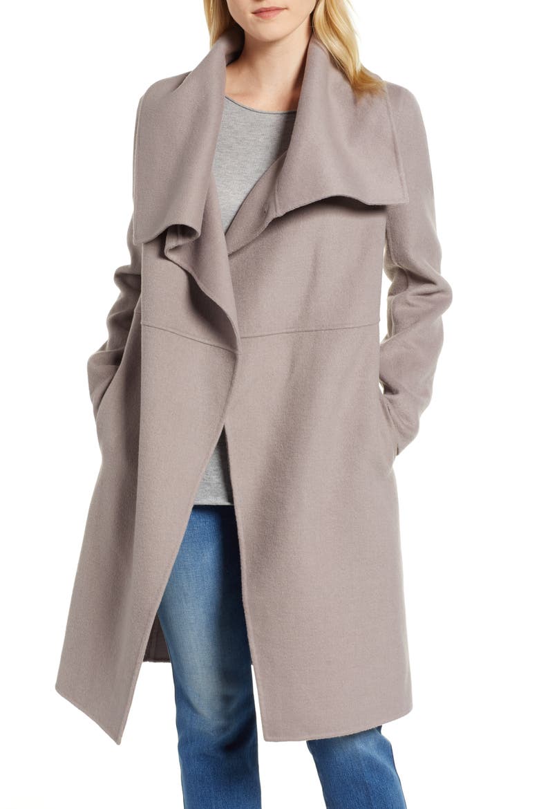 Double Faced Shawl Coat, Main, color, DUSK