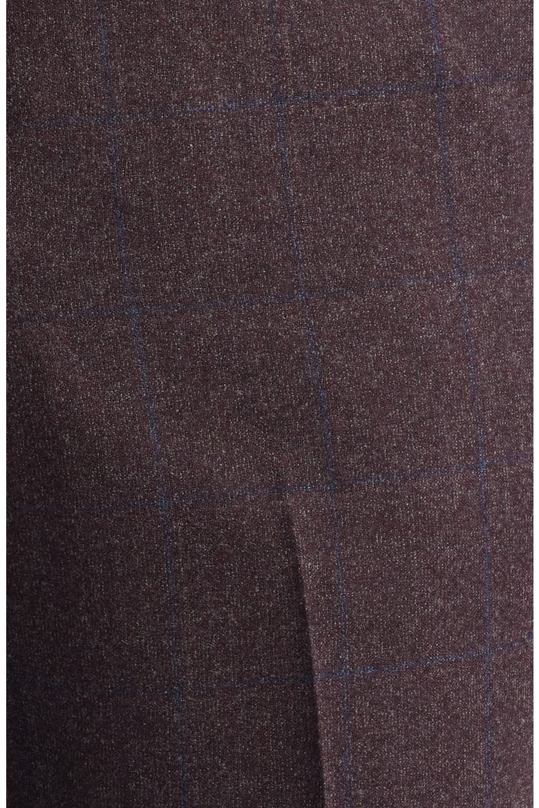 Tick Weave Windowpane Check Virgin Wool Dress Pants, Alternate, color, BURGUNDY