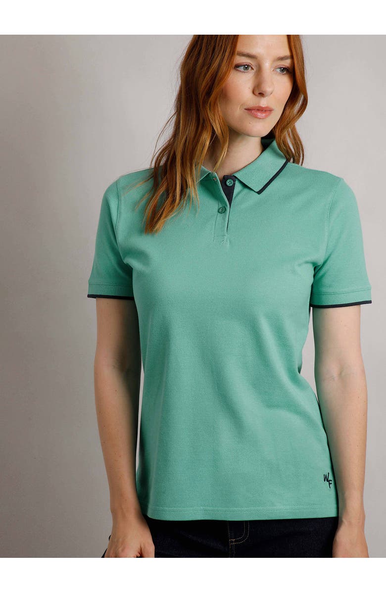 Weird Fish Pammie Pique Polo Shirt, Main, color, Aqua Marine