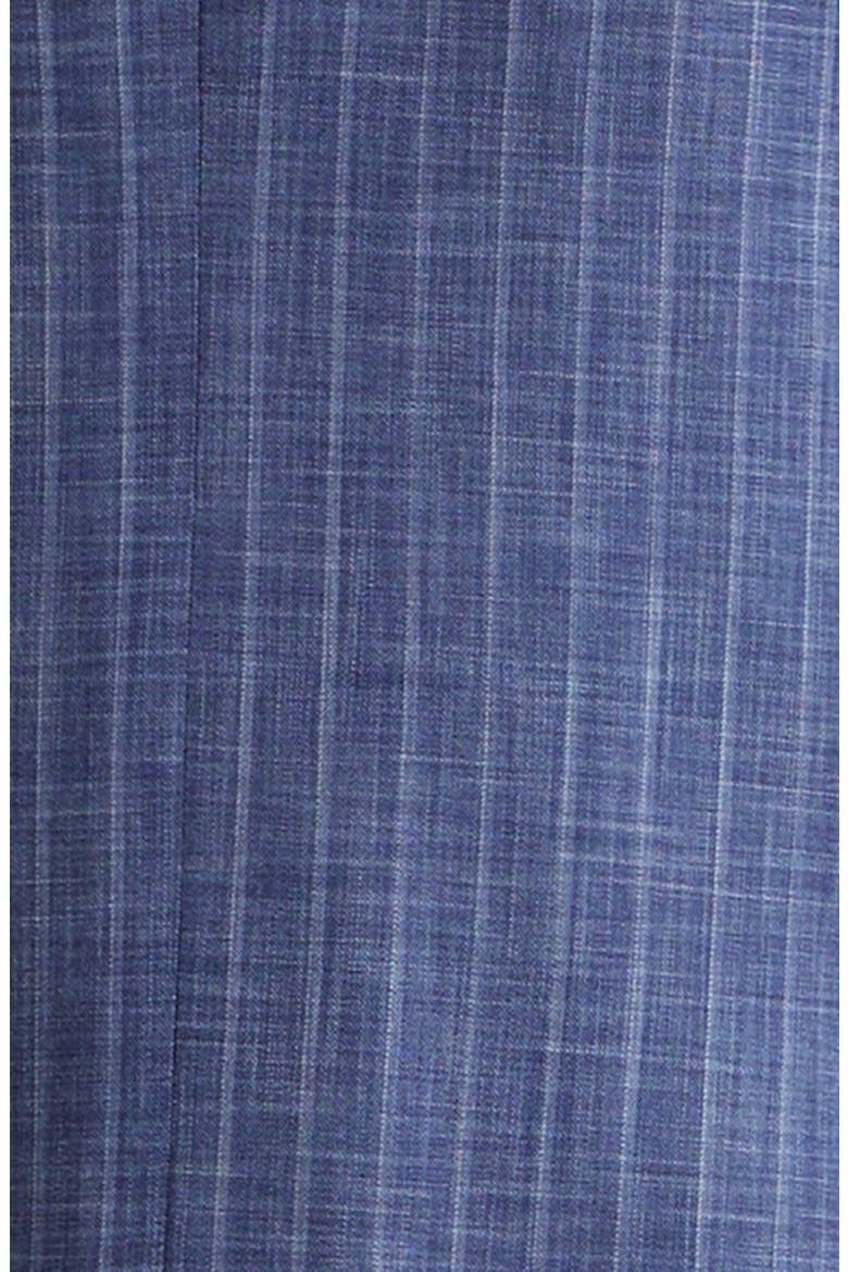 Capri Denim Effect Wool Blend Rigato Suit, Alternate, color, BLUE