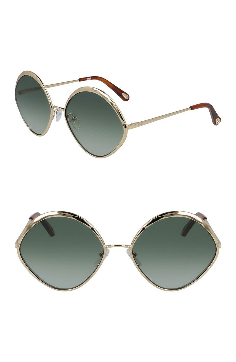 Chloé Oval 60mm Sunglasses, Main, color,