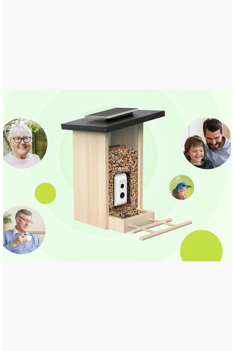 Ebony Lite Wooden Smart Bird Feeder, Alternate, color, BEIGE