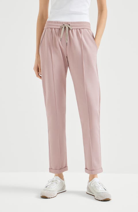 Track trousers with monili