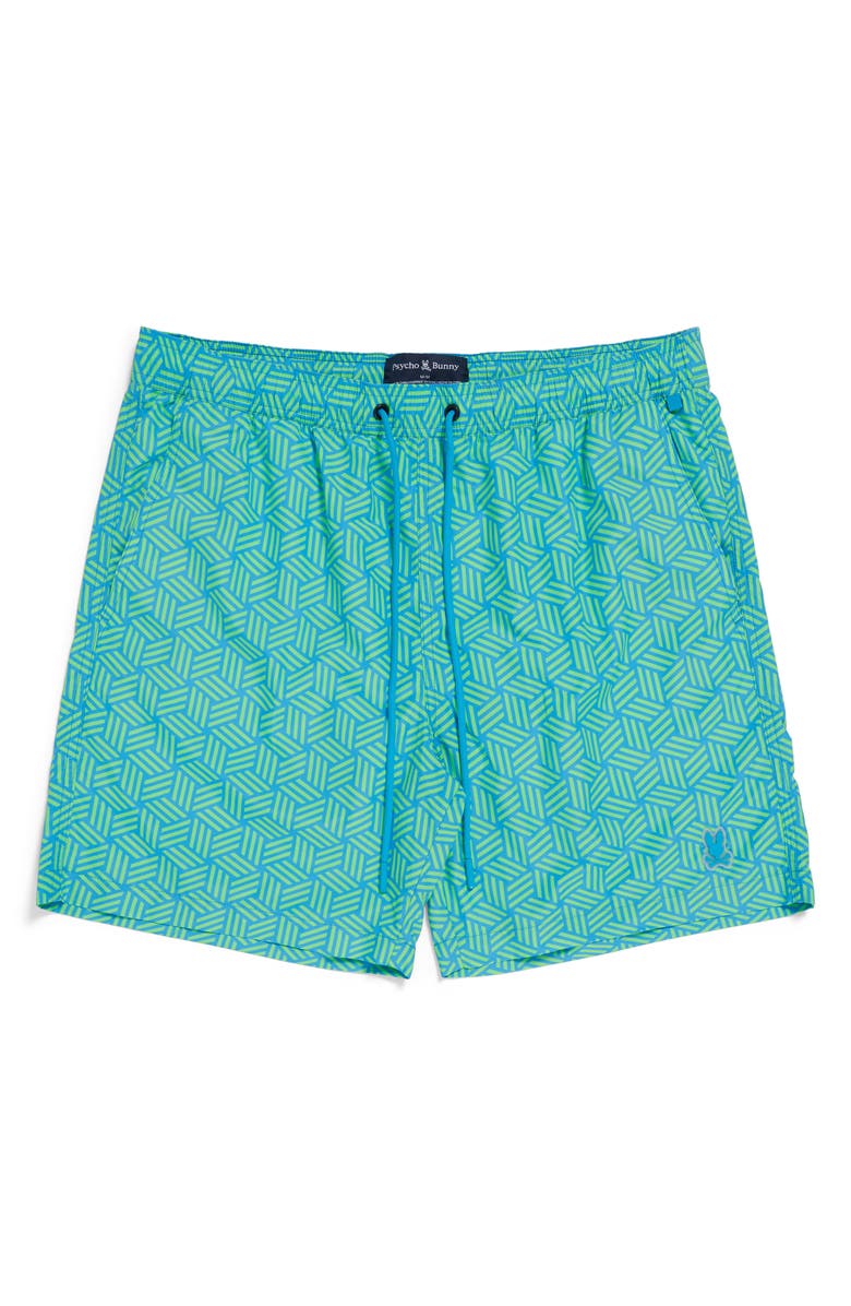 Psycho Bunny Jasper Print Swim Trunks, Alternate, color, 