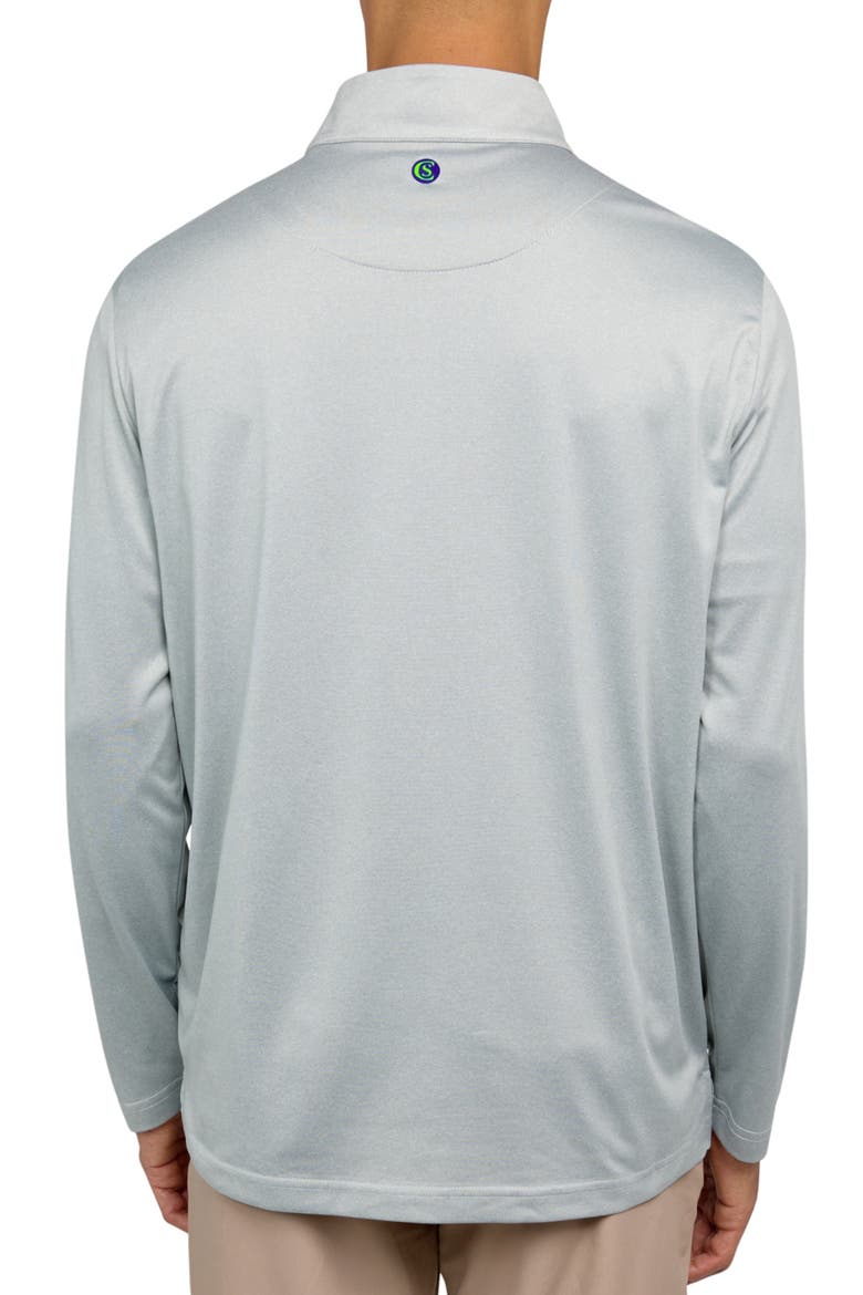 Regular Fit Melange Recycled Performance Quarter Zip, Alternate, color, BLACK/TAUPE