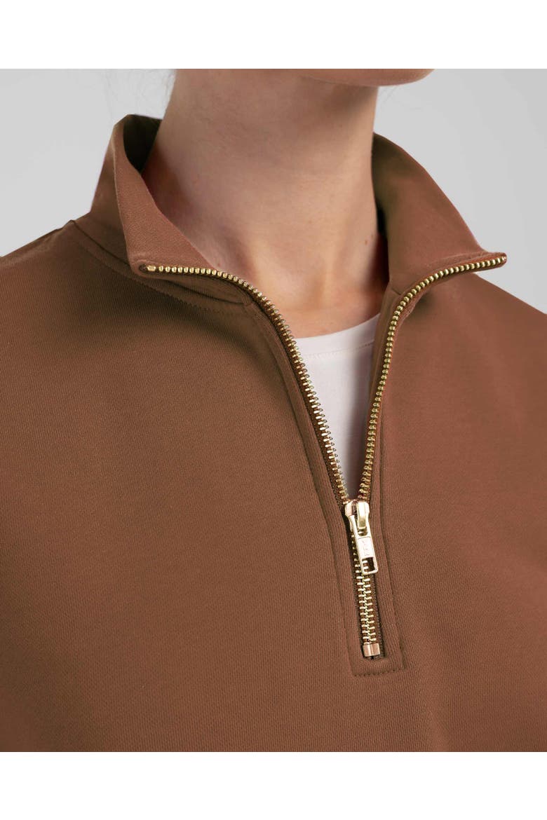 Robyn 1/4 Zip Sweatshirt, Alternate, color, Light Chocolate
