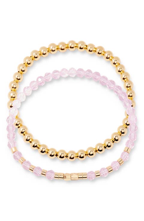 Makenna Set of 2 Birthstone Beaded Stretch Bracelets