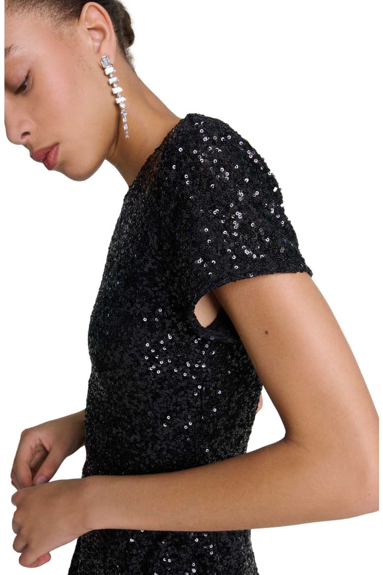 Short sequin dress, Alternate, color, Black