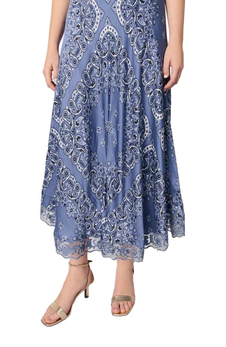 maje Patterned flowing maxi dress, Alternate, color, 