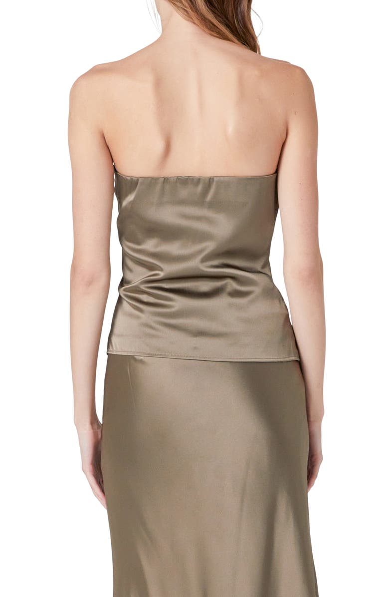 Endless Rose Strapless Satin Top, Alternate, color, Espresso