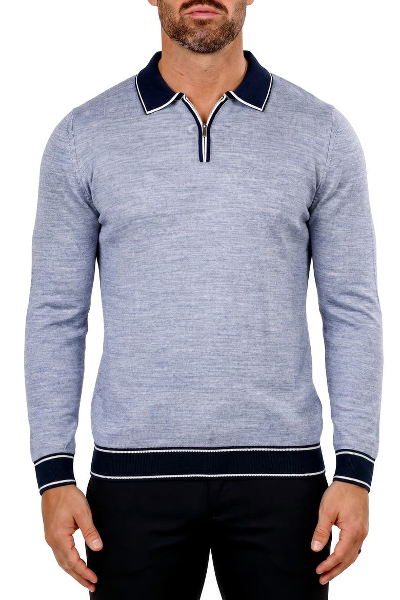 Quarter Zip Merino Wool Sweater, Main, color, GREY