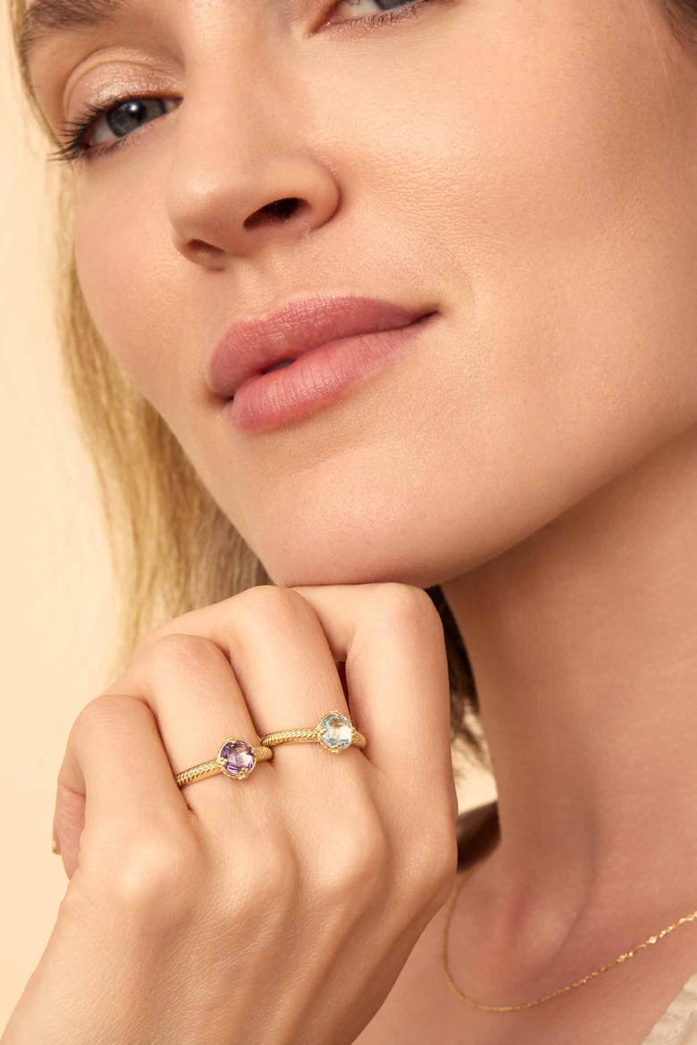 14K Gold Gemstone Antica Ring, Alternate, color, Yellow Gold - Blue Topaz