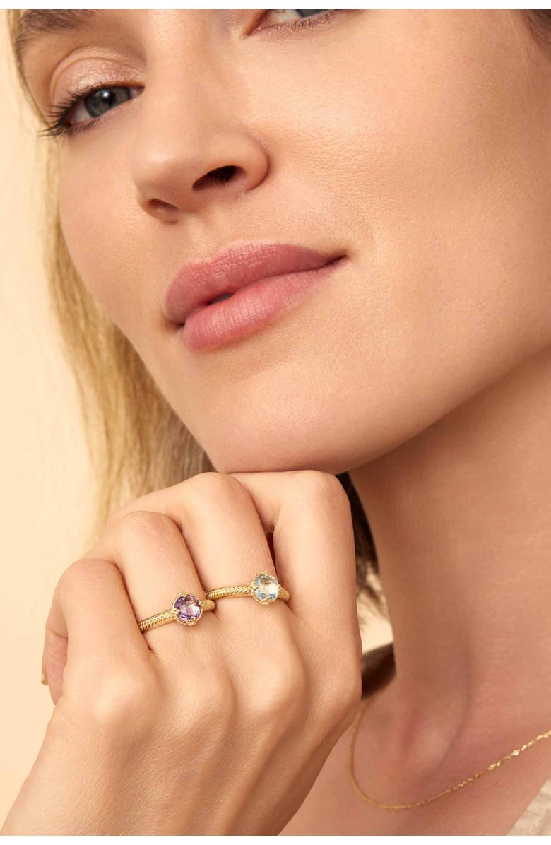 Oradina 14K Gold Gemstone Antica Ring, Alternate, color, Yellow Gold - Blue Topaz