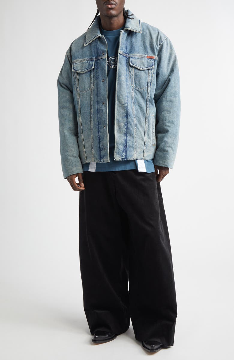 Martine Rose Padded Denim Jacket, Alternate, color, Blue