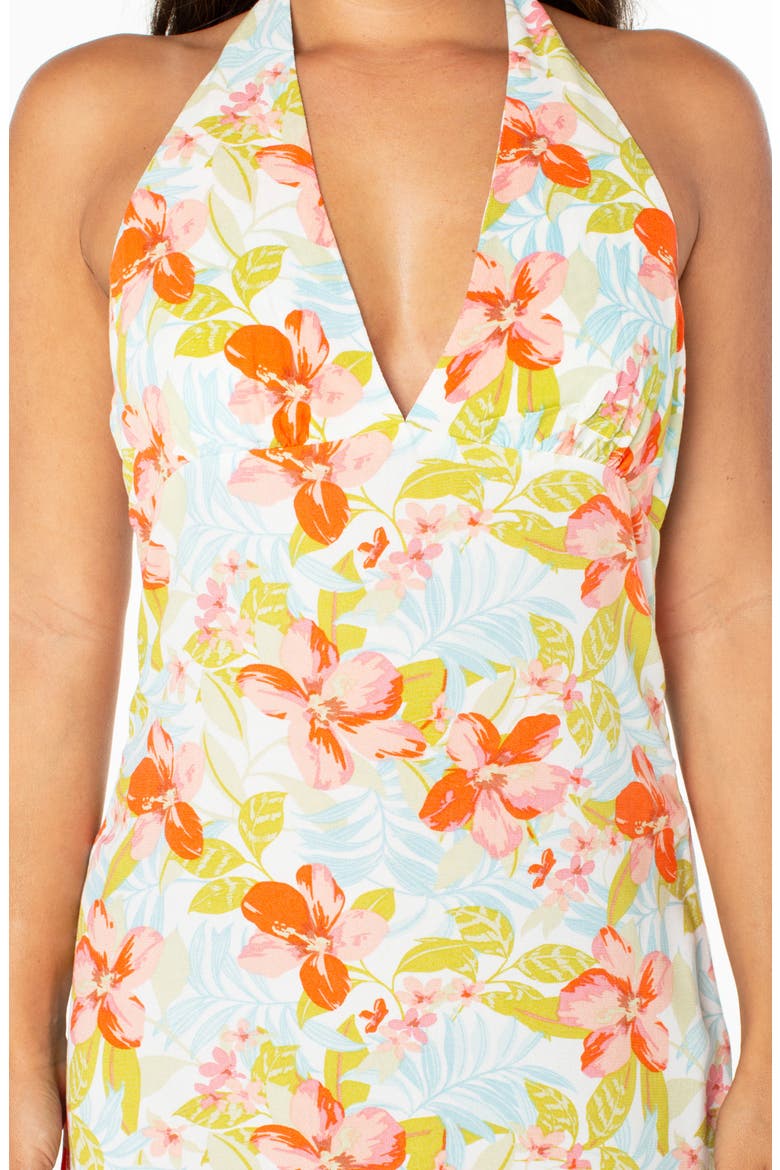 Ocean Boulevard Halter Minidress, Alternate, color, TIGERLILY