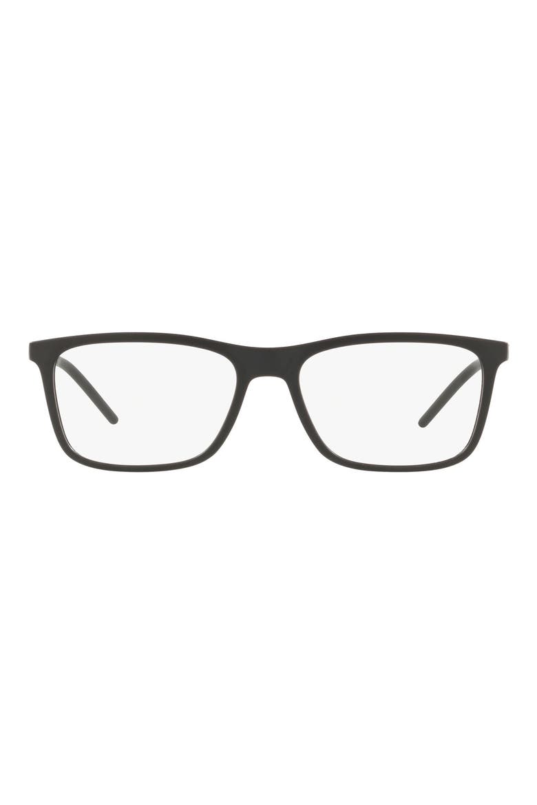 55mm Rectangular Optical Glasses, Main, color, MATTE BLACK