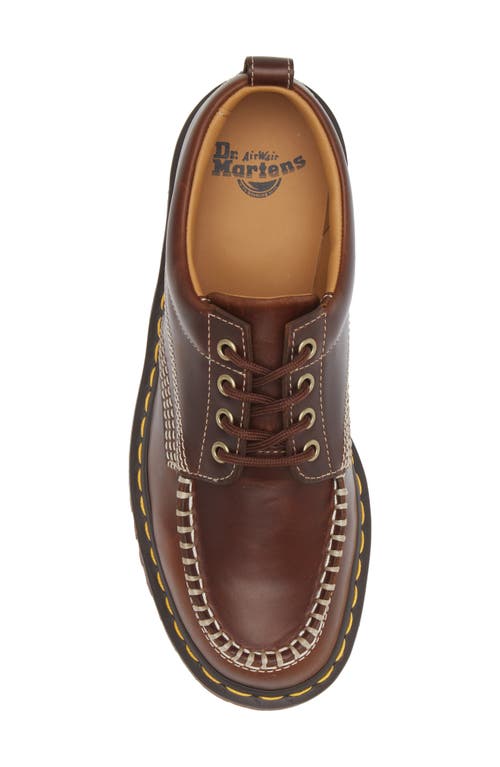 Dr. Martens Lowell Contrast-stitching Derby Shoes In Brown