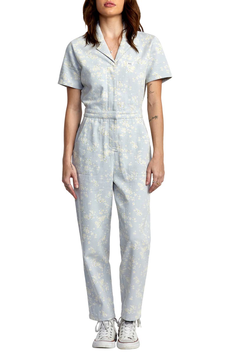 RVCA Nightshift Floral Utility Jumpsuit, Main, color, 
