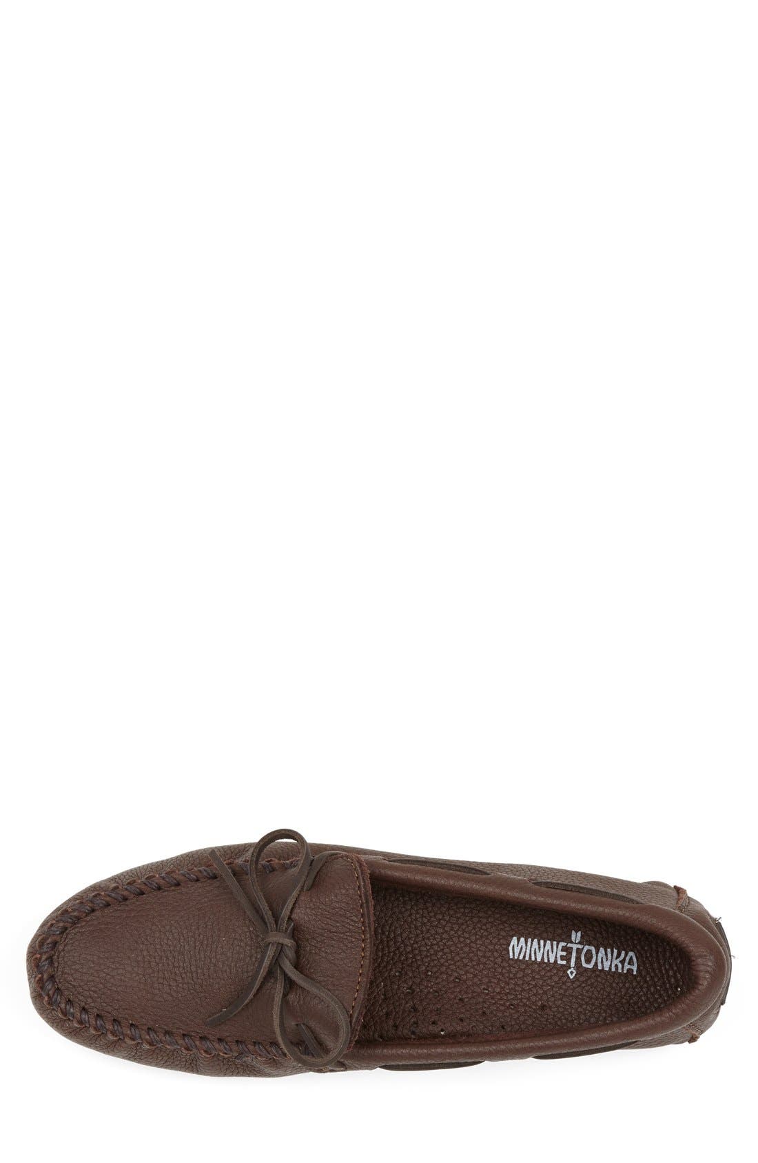 Moosehide Driving Shoe, Alternate, color, CHOCOLATE