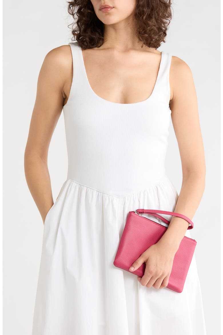 Pebbled Wristlet, Alternate, color, AZALEA