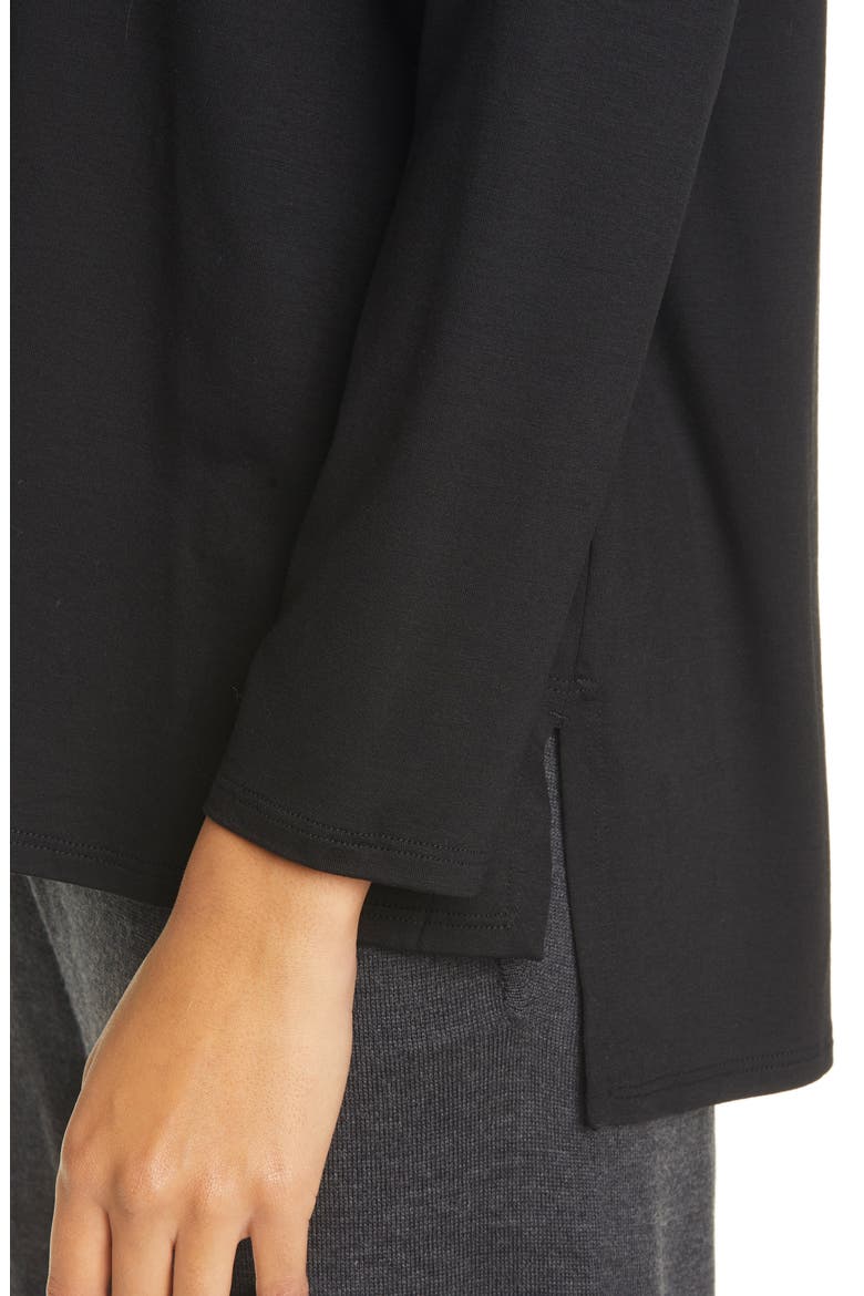 Raglan Sleeve Stretch Jersey Tunic, Alternate, color, BLACK