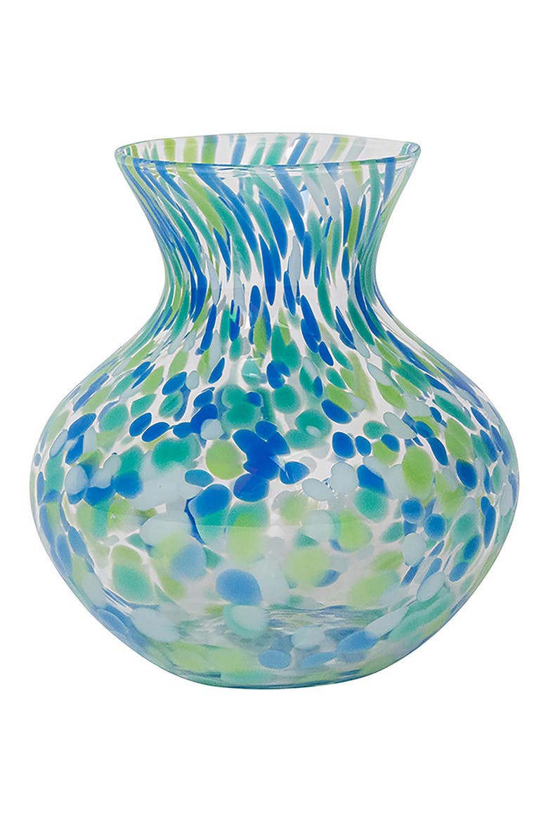 Puro 6-Inch Pattern Glass Vase, Main, color, BLUE MULTI