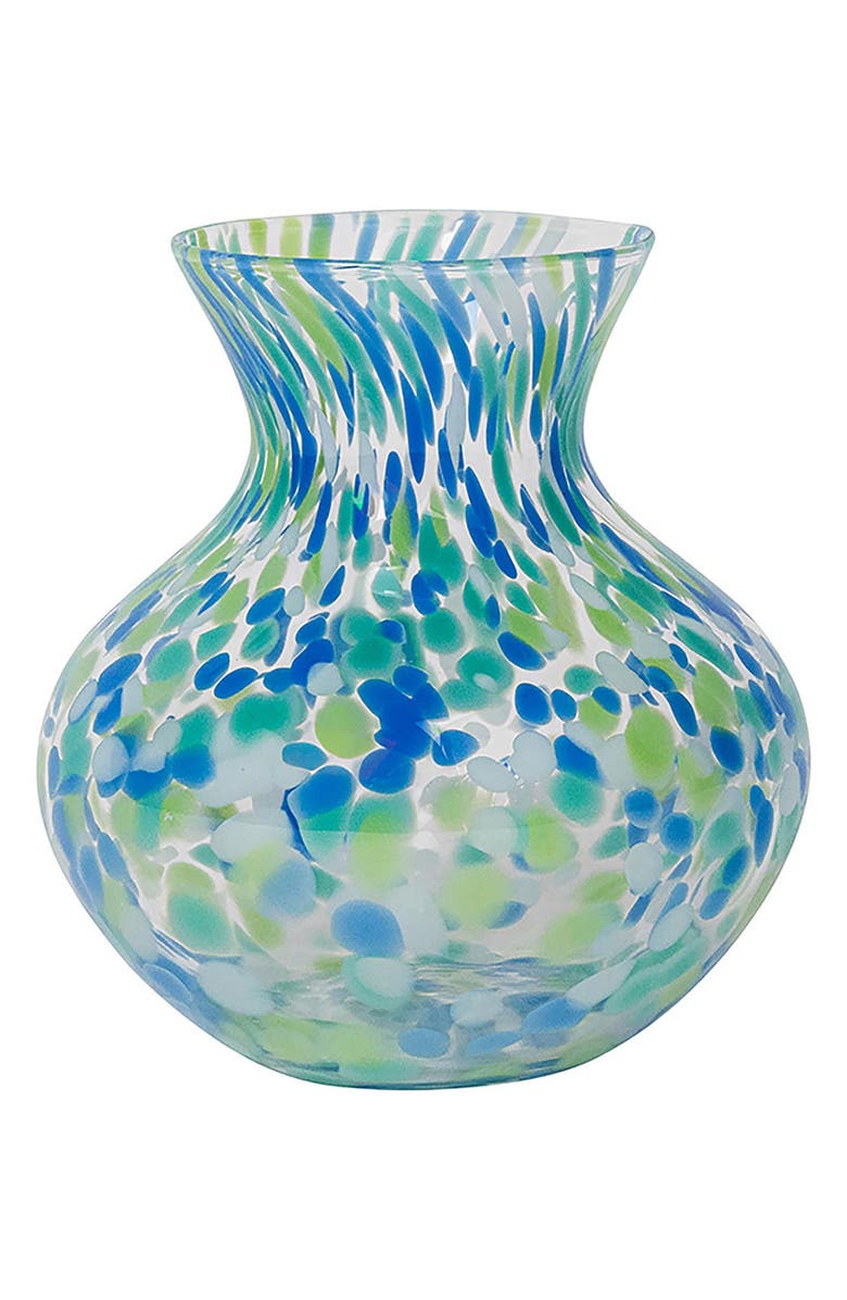 Juliska Puro 6-Inch Pattern Glass Vase, Main, color, Blue Multi