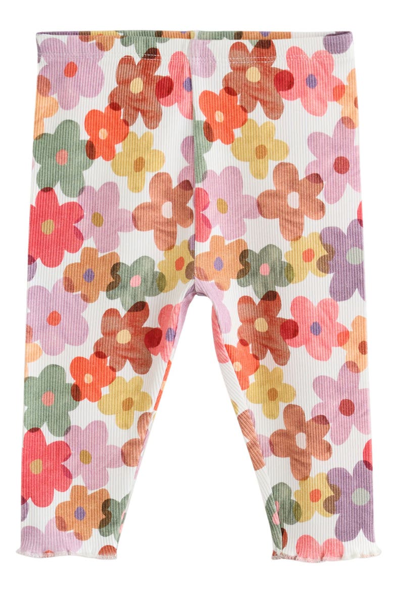 Kids' Peplum Rib Top & Leggings Set, Alternate, color, WHITE MULTI