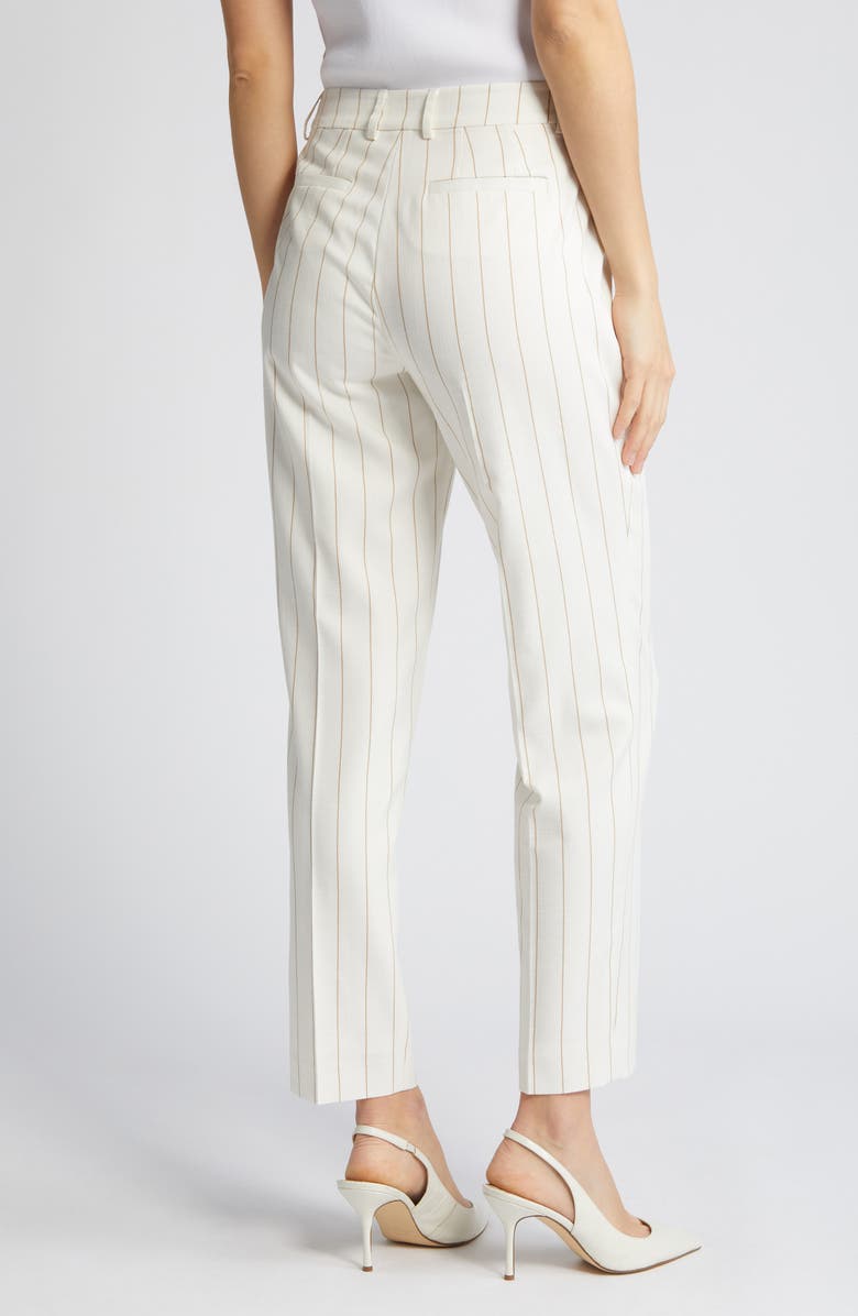 Anne Klein Pinstripe Straight Leg Ankle Pants, Alternate, color, 