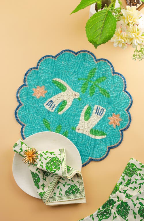 Tiramisu The Aqua Serenity Beaded Placemat In Multi