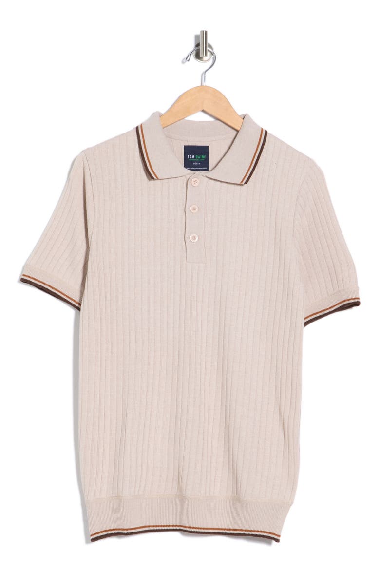 Knit Polo Sweater, Alternate, color, BEIGE