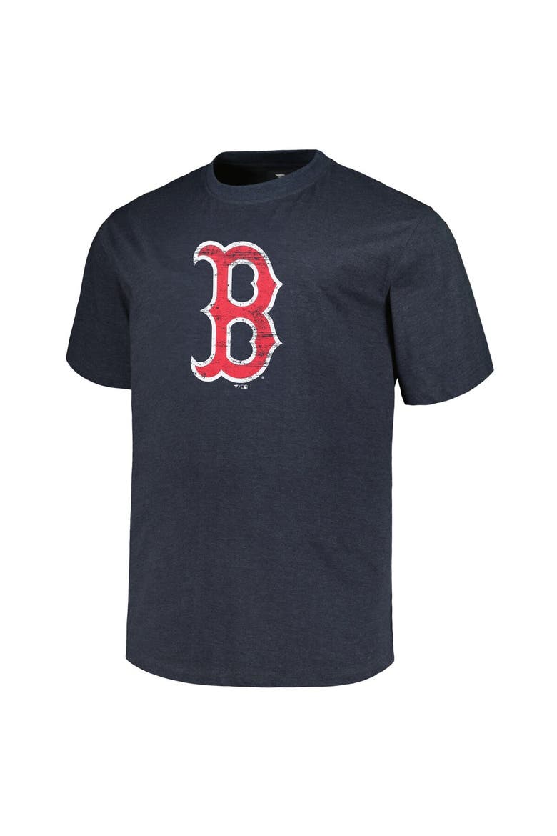 Men's Profile Heather Navy Boston Red Sox Big & Tall Weathered Logo T-Shirt, Alternate, color, Heather Navy