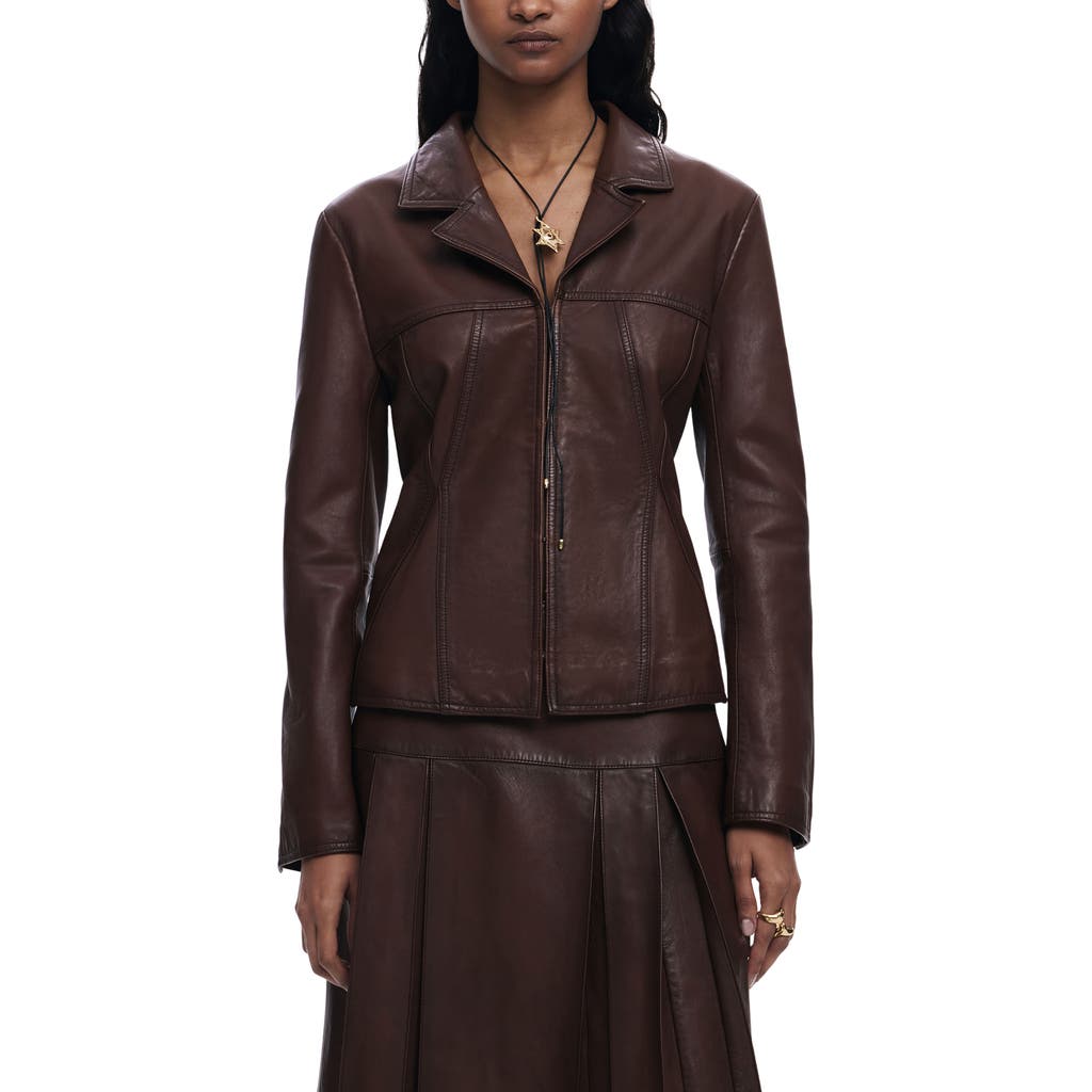 Desigual Leather Coat In Brown
