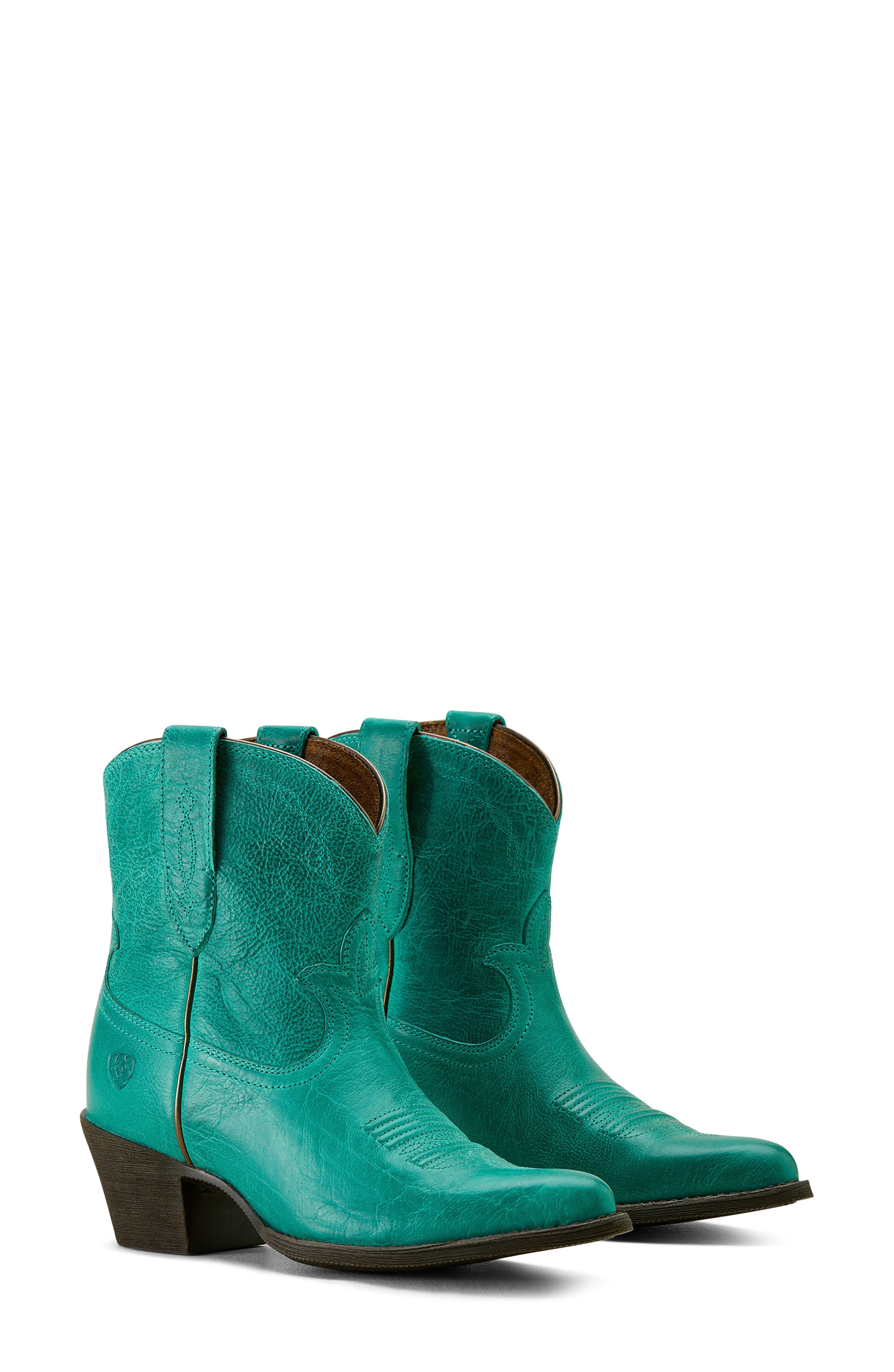 Maggie J Toe Short Western Boot, Alternate, color, DEEP TURQUOISE