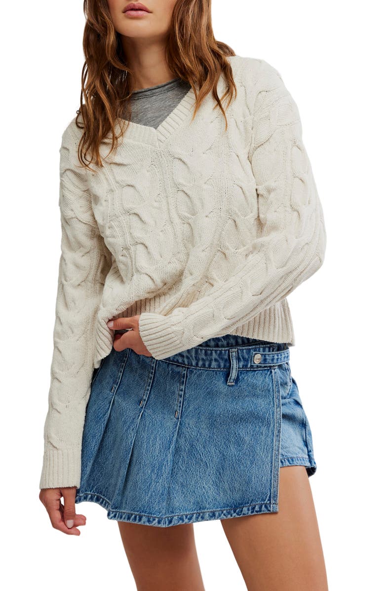 Free People Washed Cable Sweater, Main, color, 