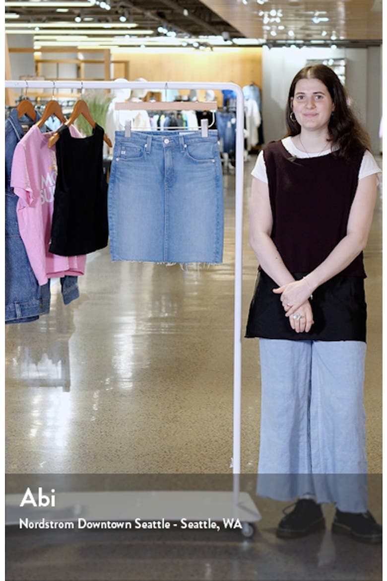 Erin Raw Hem Denim Pencil Skirt video