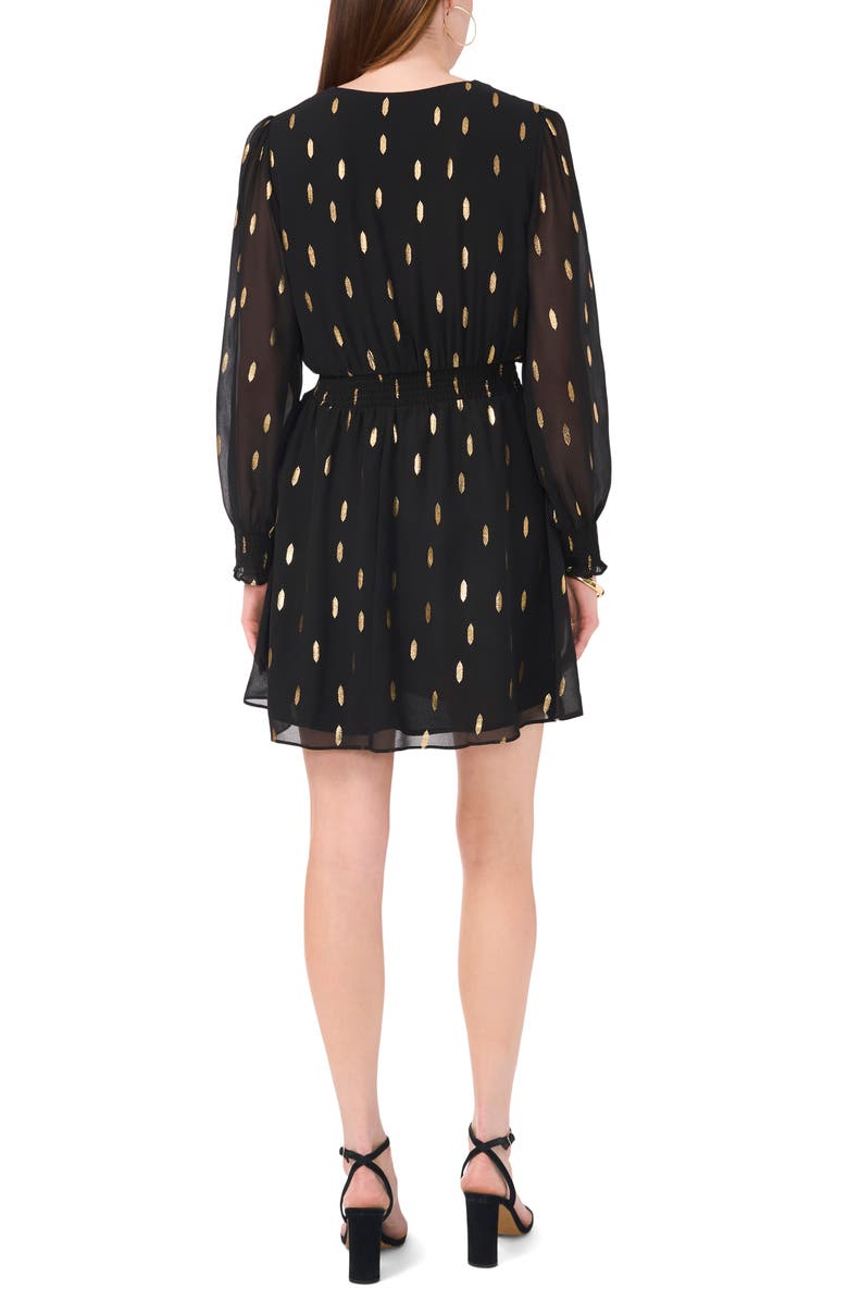 Halogen<sup>®</sup> Metallic Spot Smocked Waist Dress, Alternate, color,