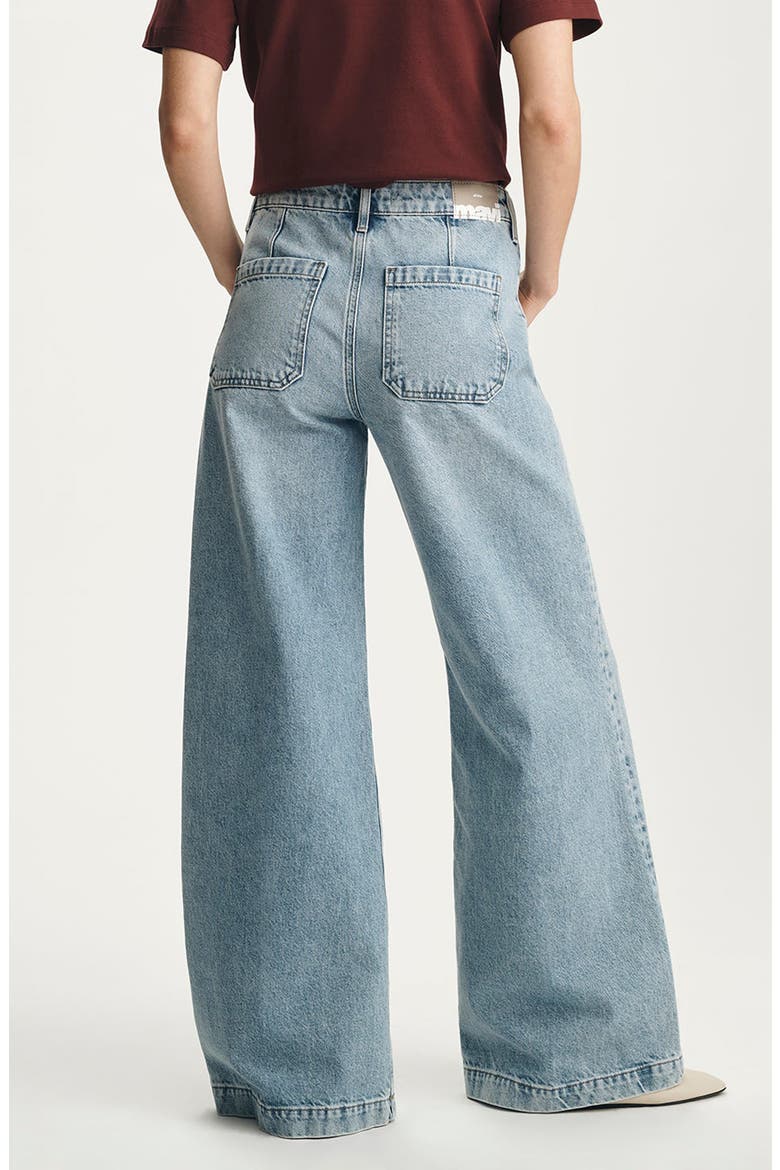 Christine Patch Pocket Wide Leg Jeans, Alternate, color, LIGHT CLASSIC DENIM
