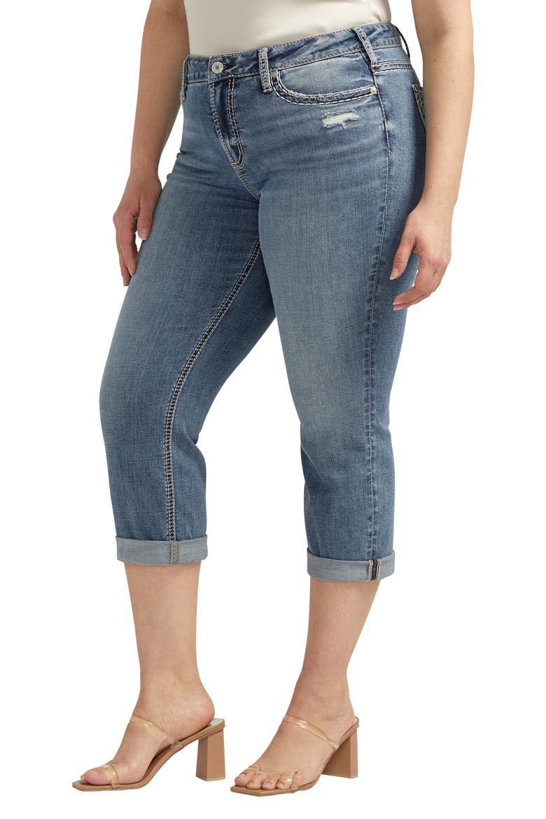 Suki Mid Rise Capri Jeans, Alternate, color, INDIGO