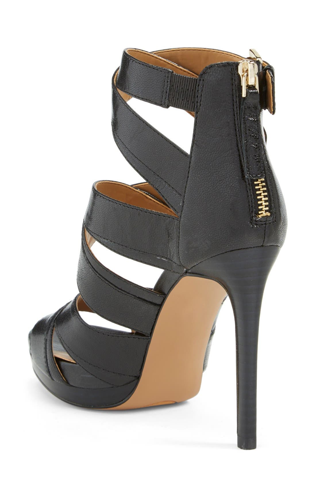 'Bonjorno' Platform Sandal, Alternate, color, BLACK LEATHER