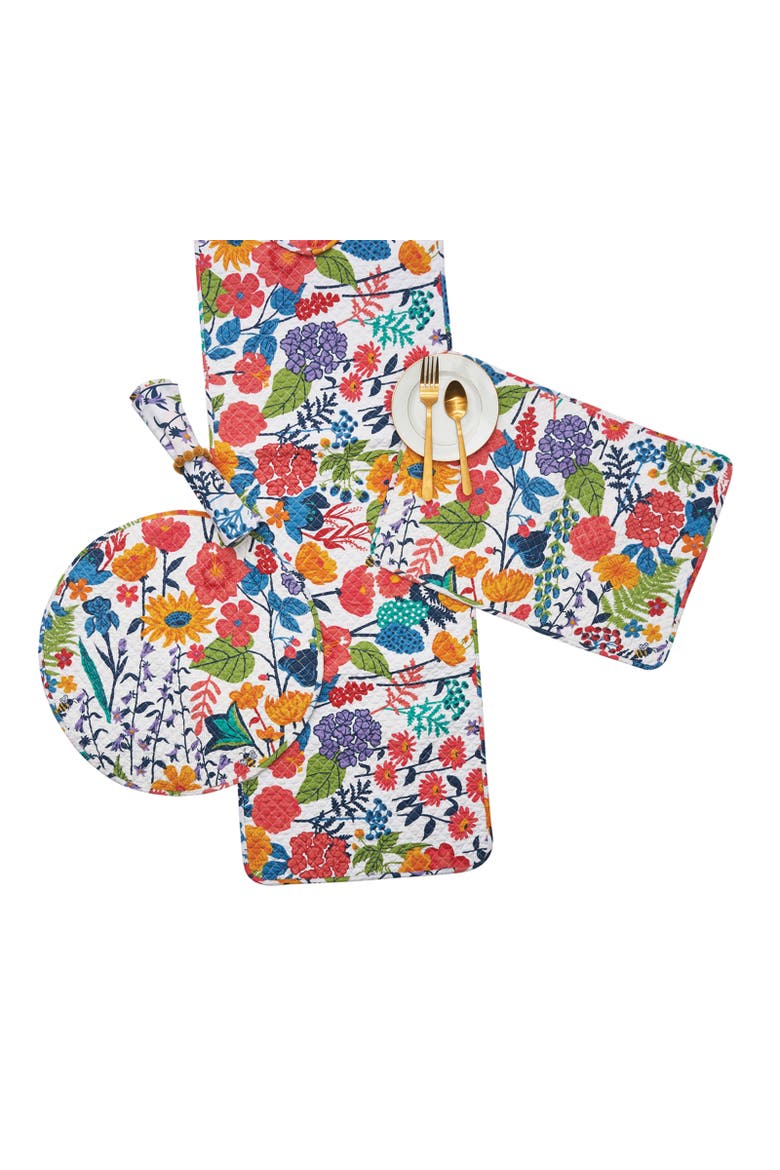 Quinn Cotton Floral Napkin Set of 4, Alternate, color, Blue