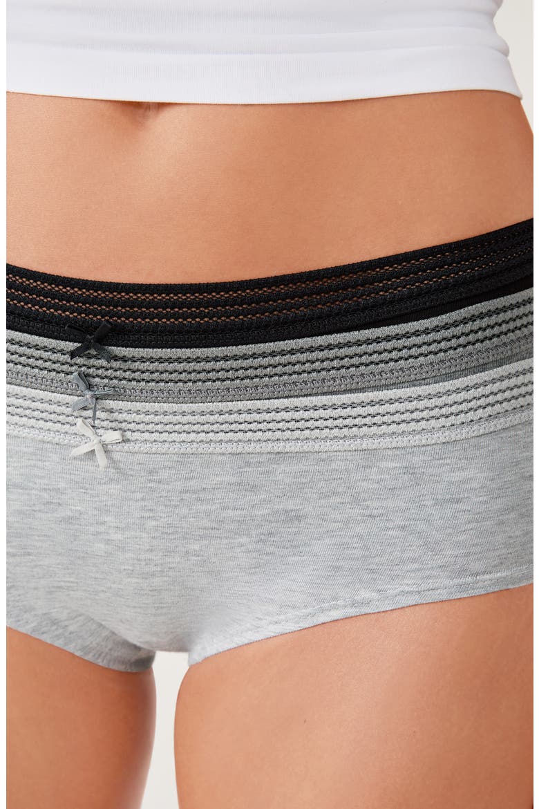 Jack 3-Pack Lace Trim Shorty Briefs, Alternate, color, MULTICOLOR