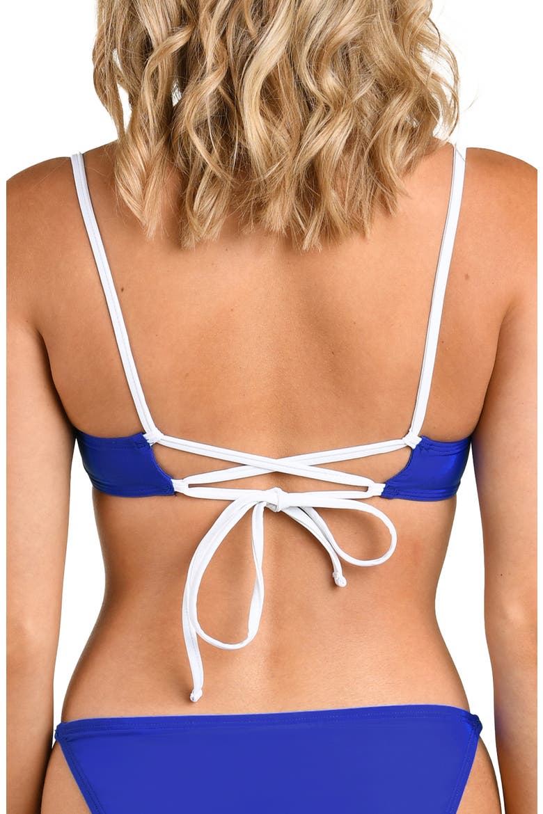Solids Contrast Trim Bandeau Bikini Top, Alternate, color, OCEAN