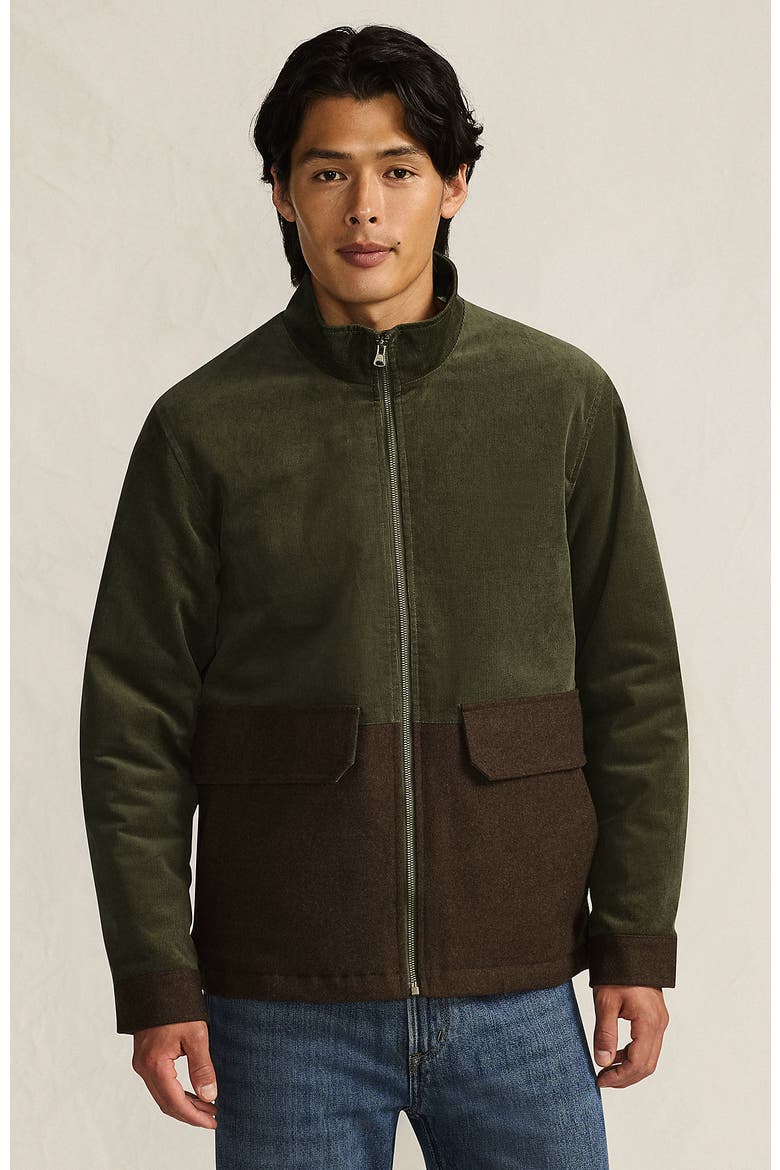 Mixed Media Cord Jacket, Main, color, Woodland/Walnut Brown