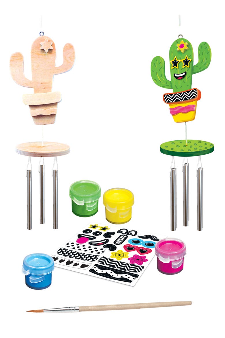 Cactus Wind Chime Wood Craft & Paint Kit, Alternate, color, Multicolor