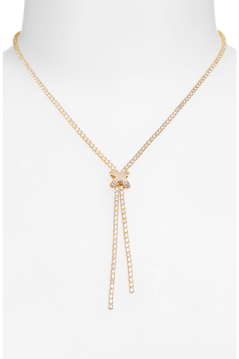 Bella Cubic Zirconia Lariat Necklace, Alternate, color, GOLD