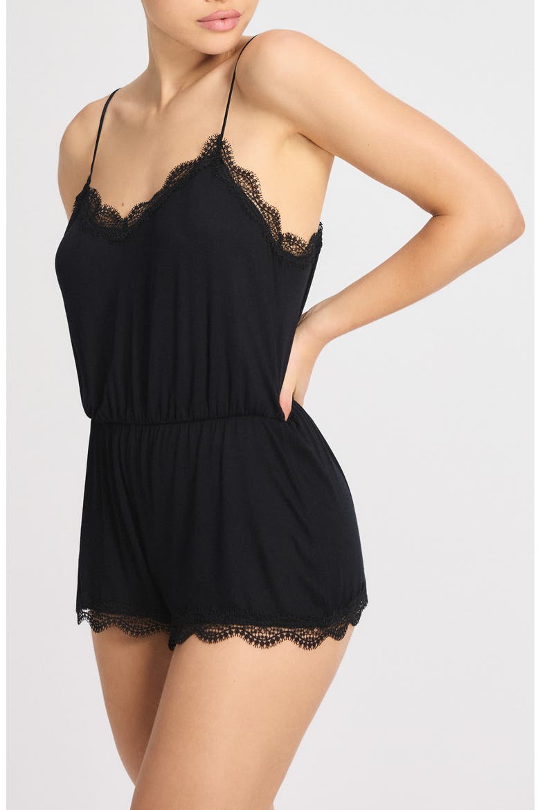 Gossamer Dreams Sleep Romper, Alternate, color, BLACK CAVIAR