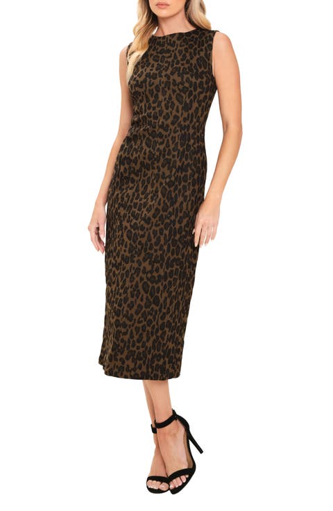Leopard Print Midi Dress