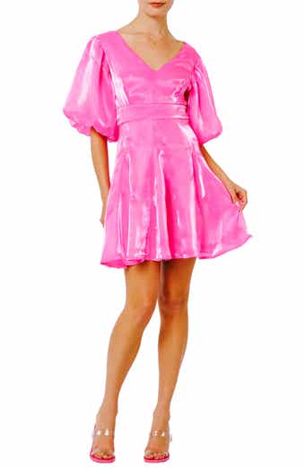 CIEBON Kassady Metallic Puff Sleeve Minidress